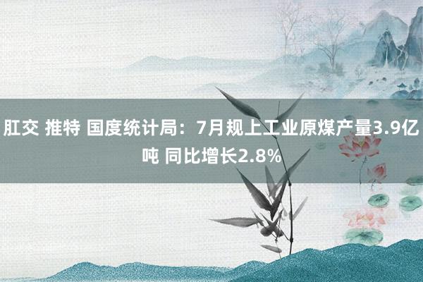 肛交 推特 国度统计局：7月规上工业原煤产量3.9亿吨 同比增长2.8%